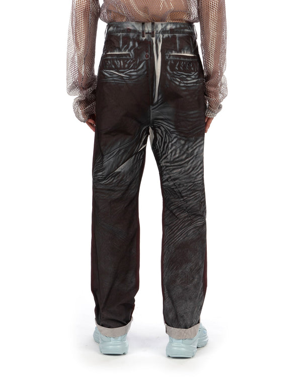 KANGHYUK | WGS Drop Crotched Airbag Trousers White / Black Print - Concrete