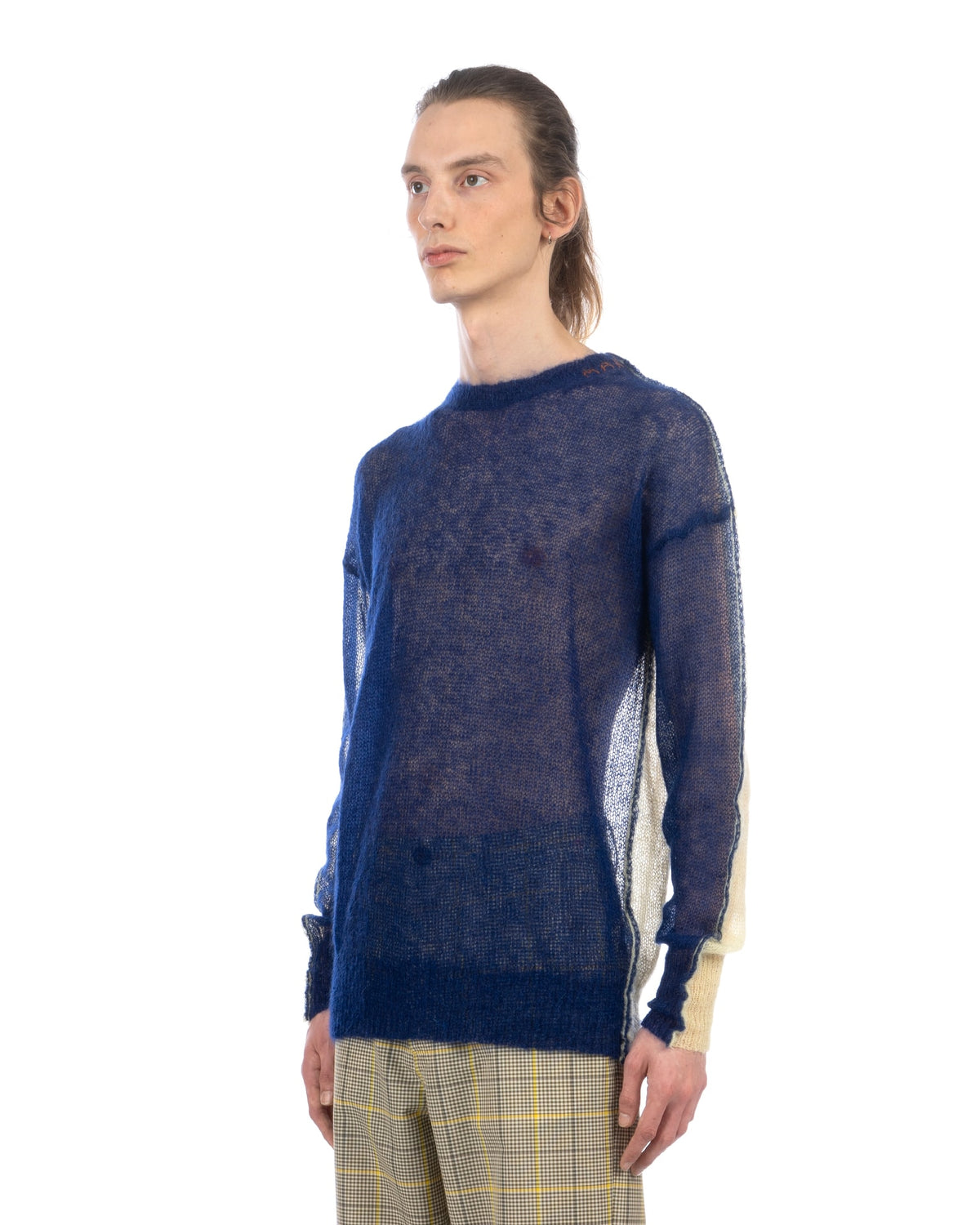 Marni | Iconic Half & Half Gauge Sweater Royal - Concrete