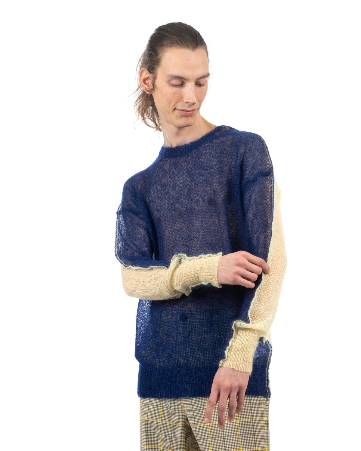 Marni | Iconic Half & Half Gauge Sweater Royal - Concrete