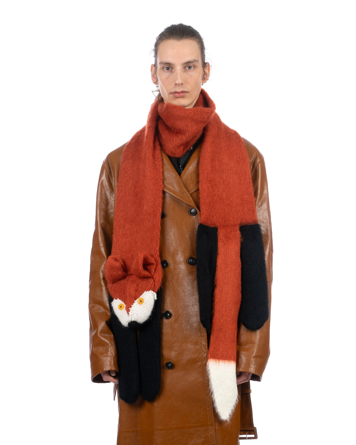 Marni | Brushed Mohair Fox Scarf Clay - Concrete