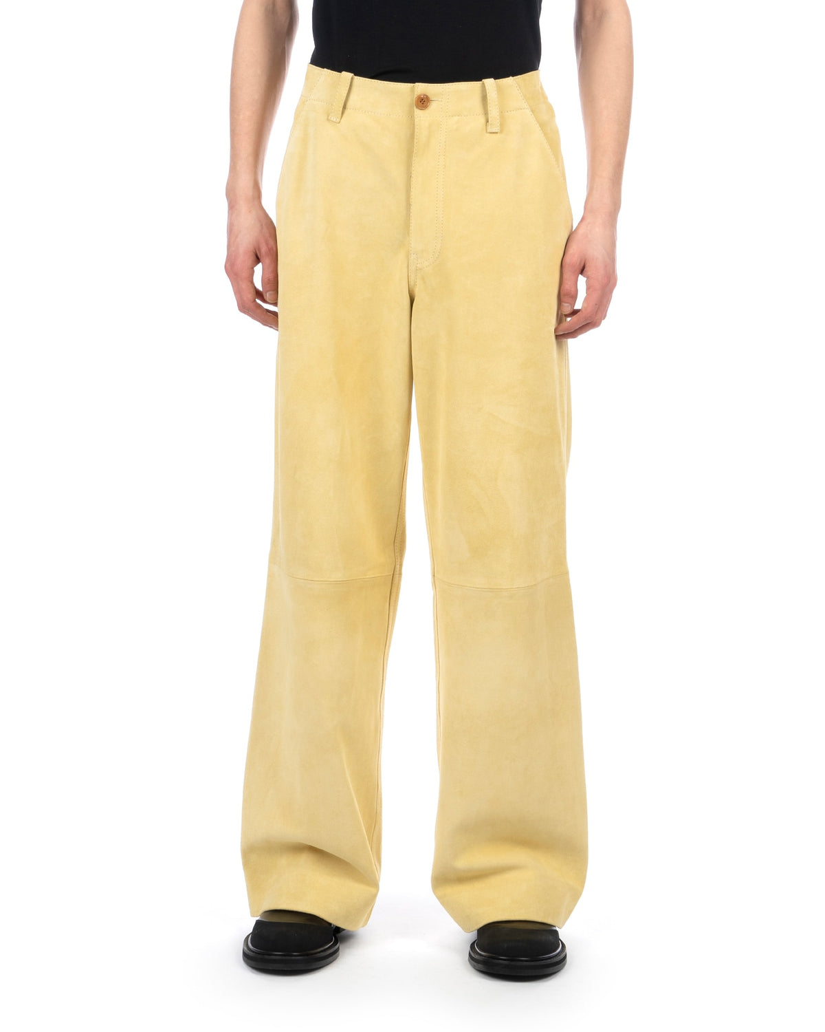 Marni | Compact Suede Trousers Pyramid - Concrete
