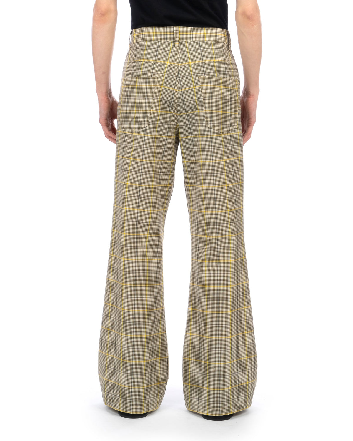Marni | Microcheck Wool Trousers India Yellow - Concrete
