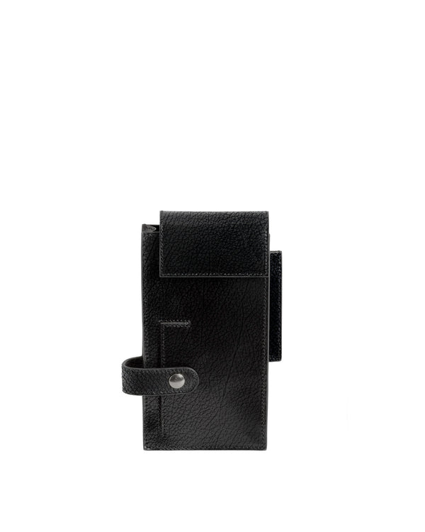 Merryl Tielman | Jimmy Phone Leather Bag Black Pebbled