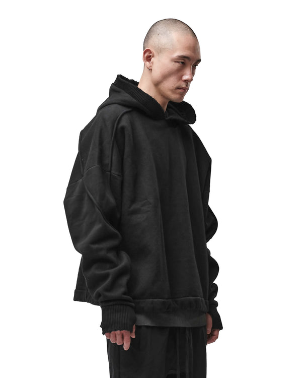 thom krom | M S 192 Cotton Pullover Hoodie Black