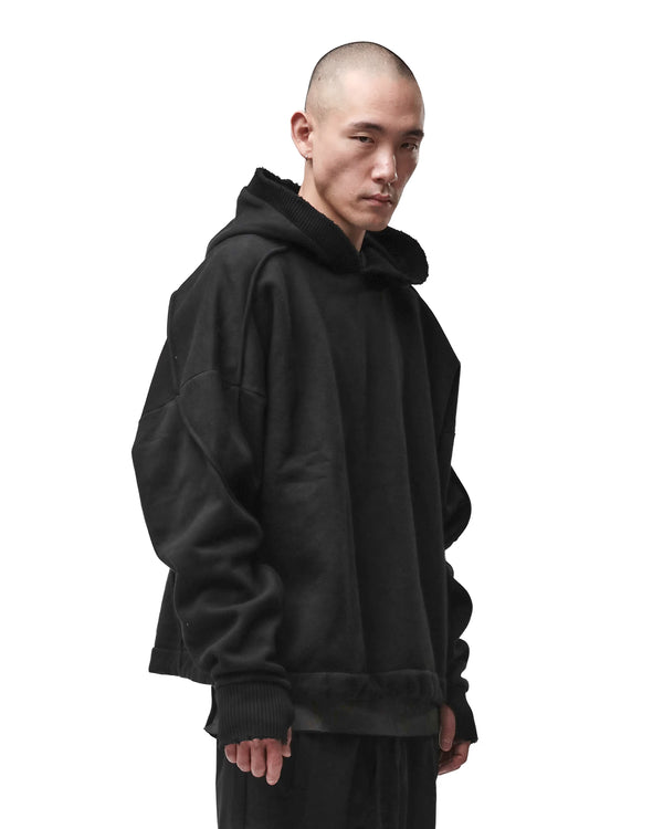 thom krom | M S 192 Cotton Pullover Hoodie Black
