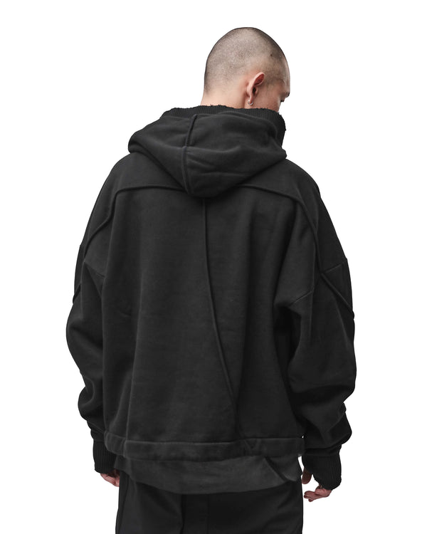 thom krom | M S 192 Cotton Pullover Hoodie Black