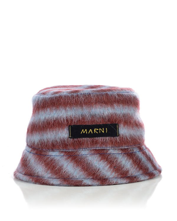 Marni | Capelli Mohair Bucket Hat Burgundy - Concrete