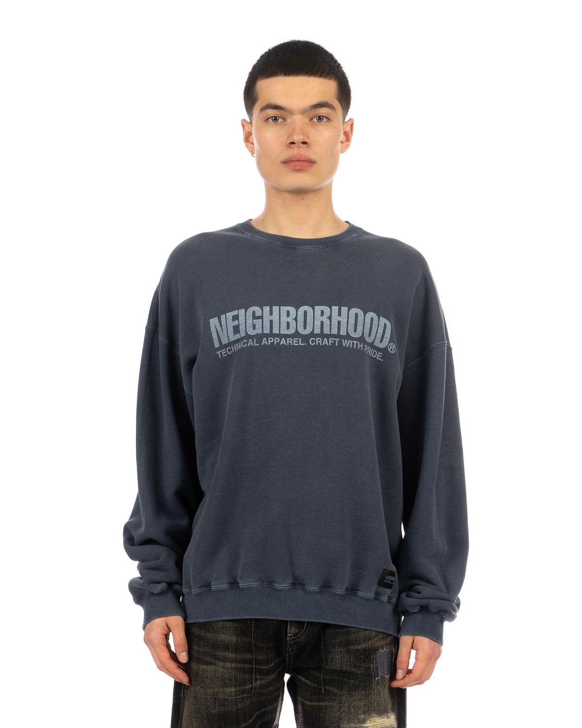 NEIGHBORHOOD | Pigment Dyed Sweatshirt Navy - Concrete