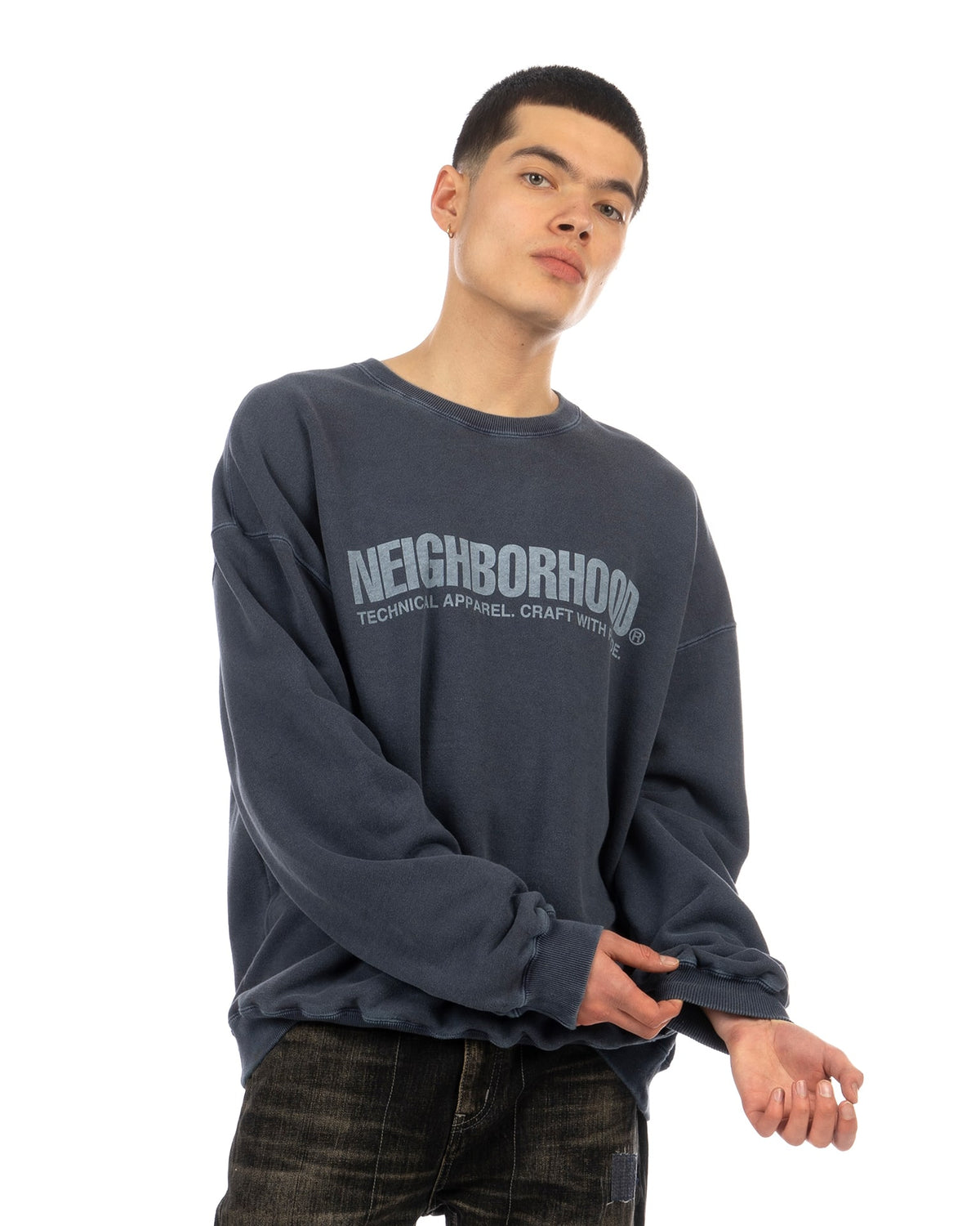 NEIGHBORHOOD | Pigment Dyed Sweatshirt Navy - Concrete