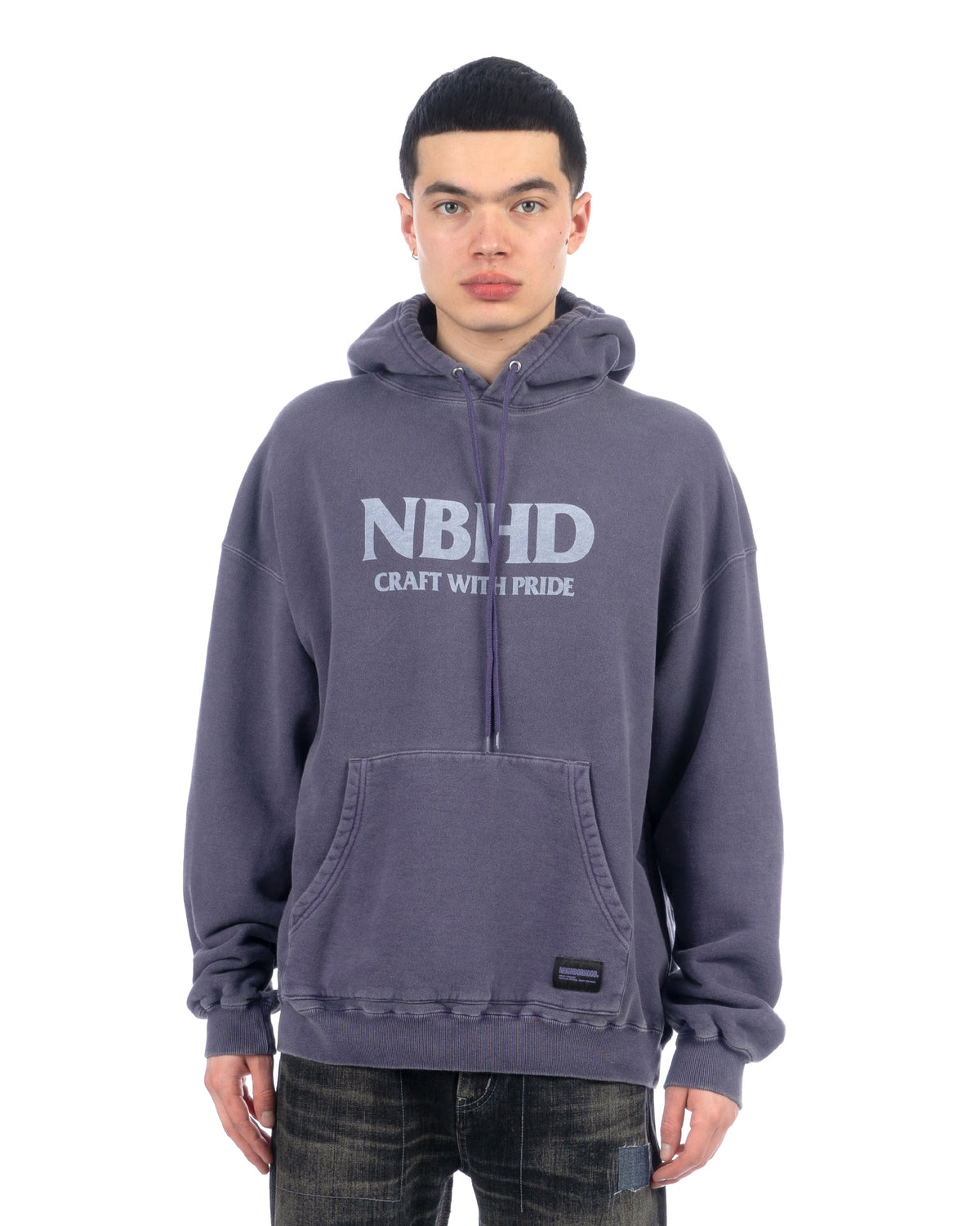 NEIGHBORHOOD | Pigment Dyed Hoodie Purple - Concrete