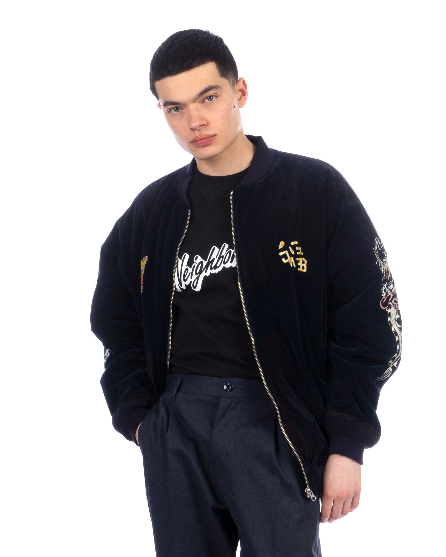 ジャケット・アウター NEIGHBORHOOD SAVAGE SOUVENIR JACKET NEIGHBORHOOD | Savage Souvenir Jacket Navy | Concrete