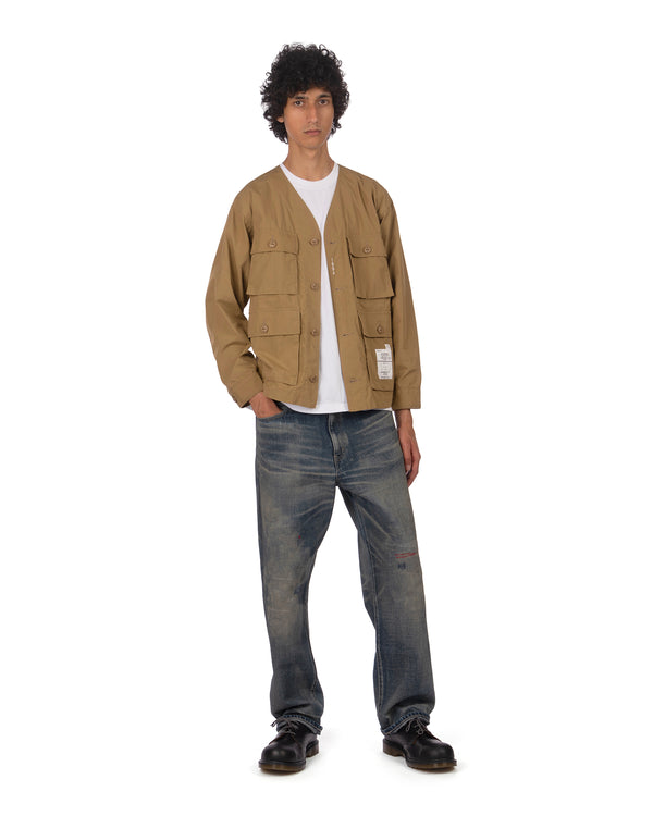 NEIGHBORHOOD | No Collar Utility Jacket Beige