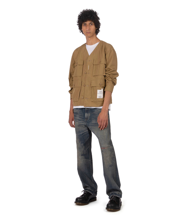 NEIGHBORHOOD | No Collar Utility Jacket Beige