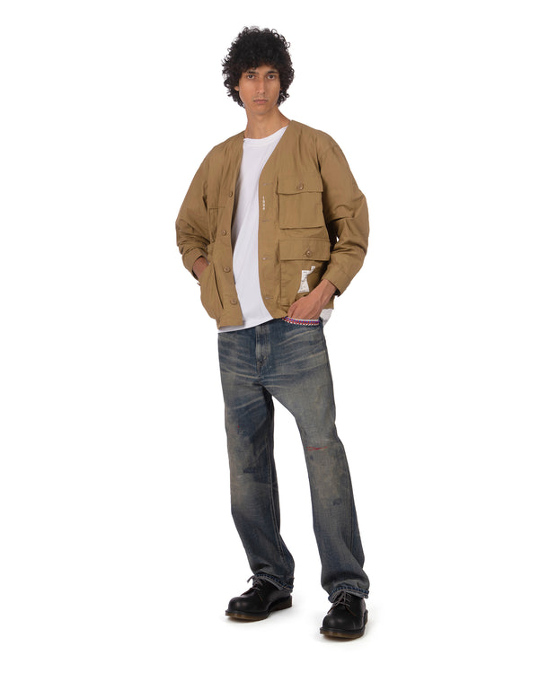 NEIGHBORHOOD | No Collar Utility Jacket Beige