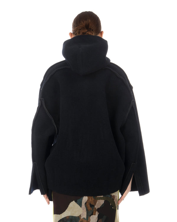 OTTOLINGER | Felted Hooded Scuba Anorak Dark Navy - Concrete