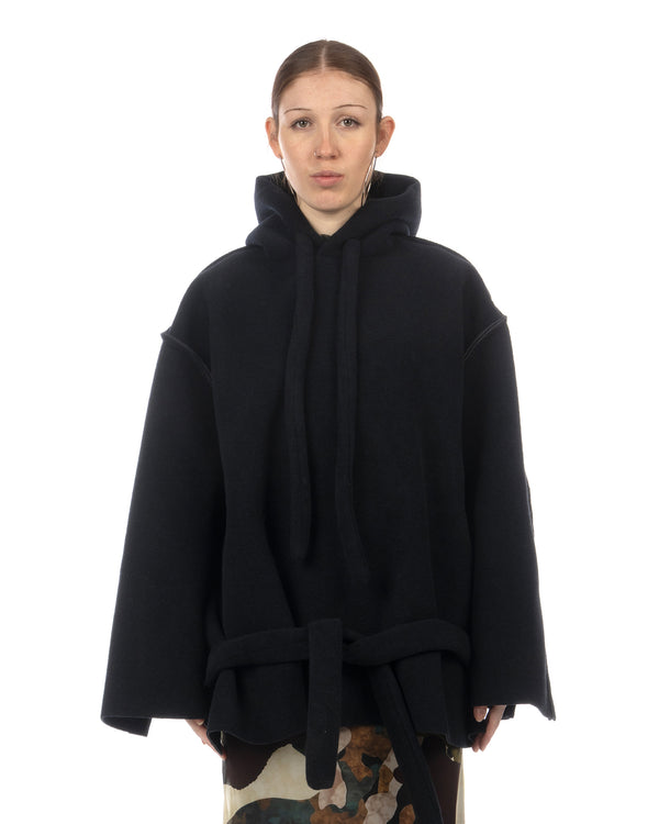 OTTOLINGER | Felted Hooded Scuba Anorak Dark Navy - Concrete