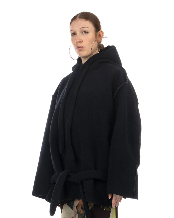 OTTOLINGER | Felted Hooded Scuba Anorak Dark Navy - Concrete