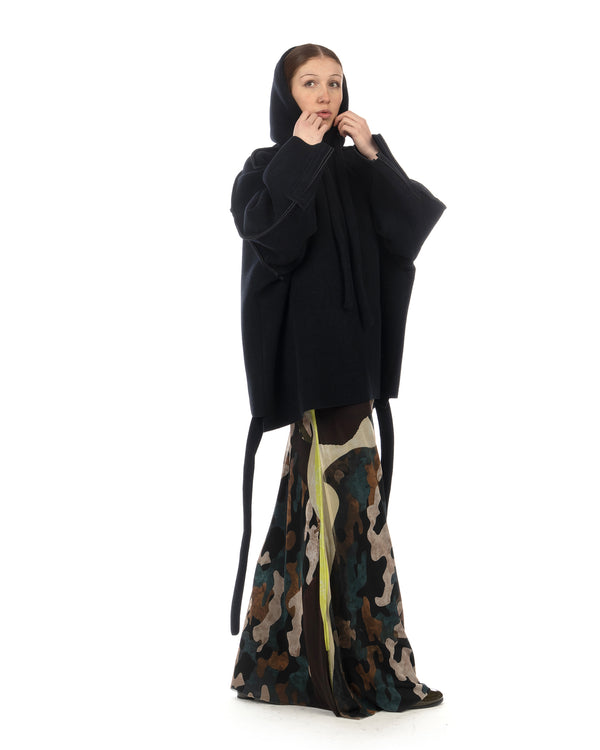 OTTOLINGER | Felted Hooded Scuba Anorak Dark Navy - Concrete