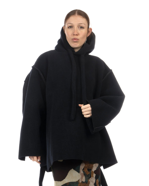 OTTOLINGER | Felted Hooded Scuba Anorak Dark Navy - Concrete