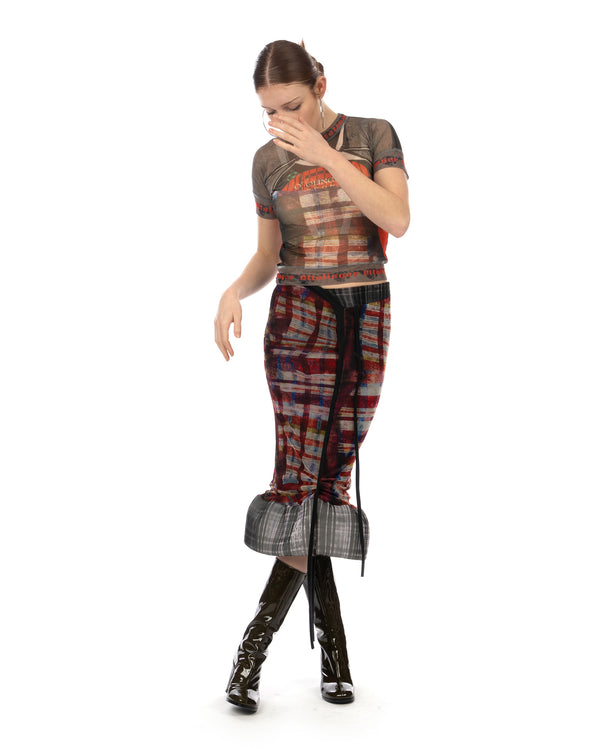 OTTOLINGER | Mesh Otto T-Shirt Racing Plaid - Concrete