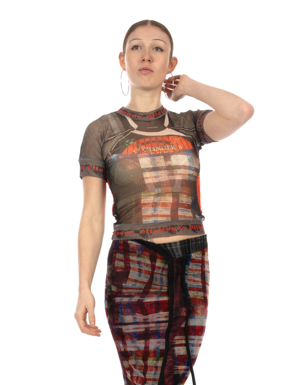 OTTOLINGER | Mesh Otto T-Shirt Racing Plaid - Concrete