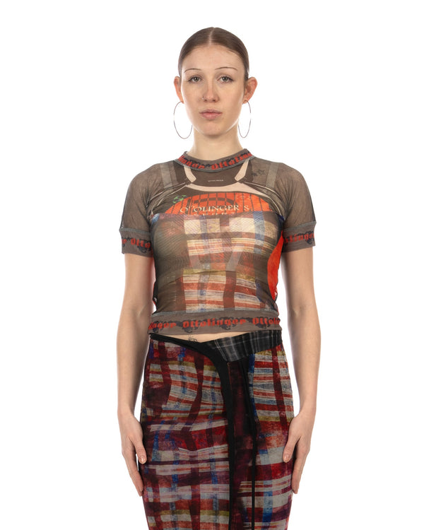 OTTOLINGER | Mesh Otto T-Shirt Racing Plaid - Concrete