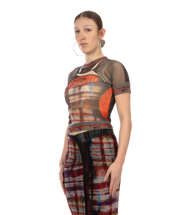 OTTOLINGER | Mesh Otto T-Shirt Racing Plaid - Concrete