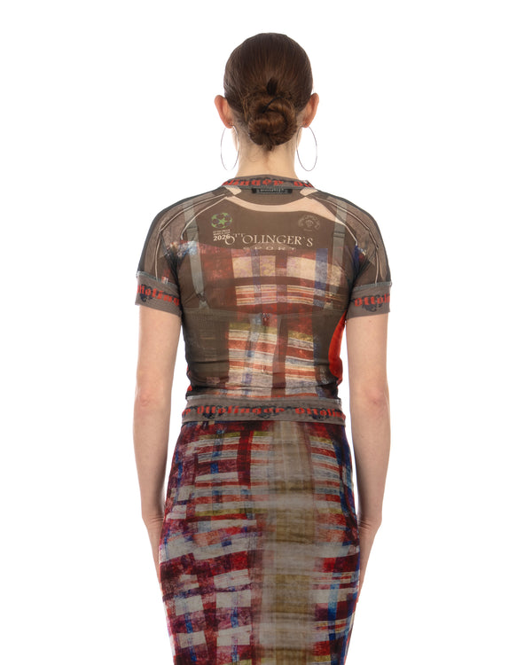 OTTOLINGER | Mesh Otto T-Shirt Racing Plaid - Concrete
