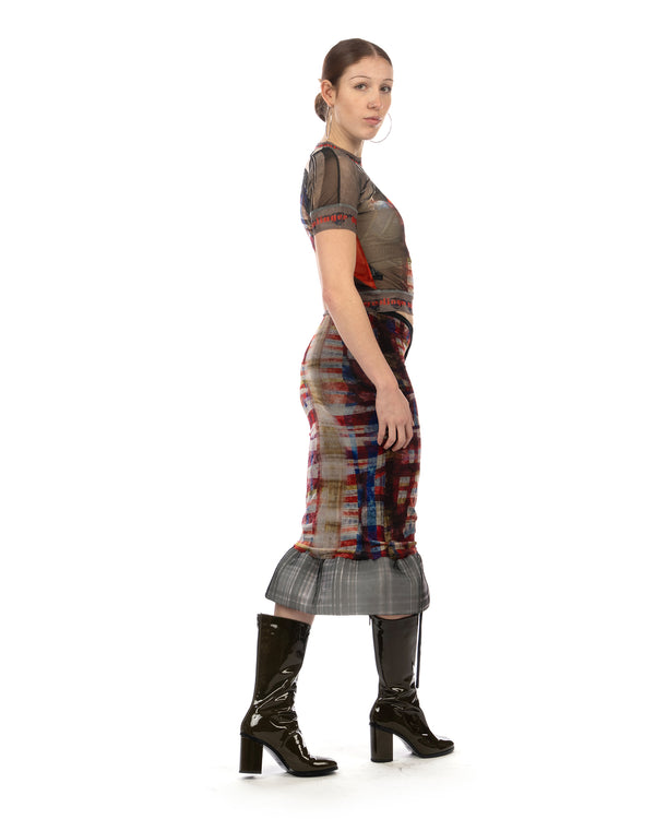 OTTOLINGER | Mesh Otto T-Shirt Racing Plaid - Concrete