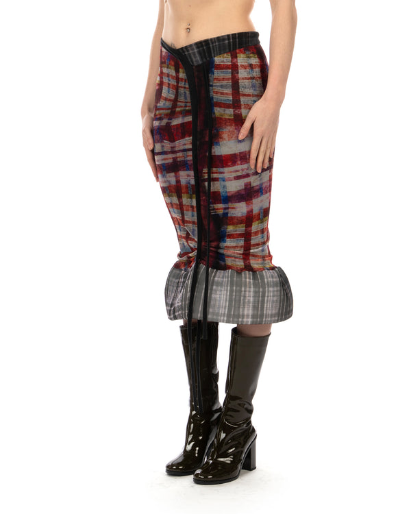 OTTOLINGER | Mesh Padded Midi Skirt Racing Plaid - Concrete