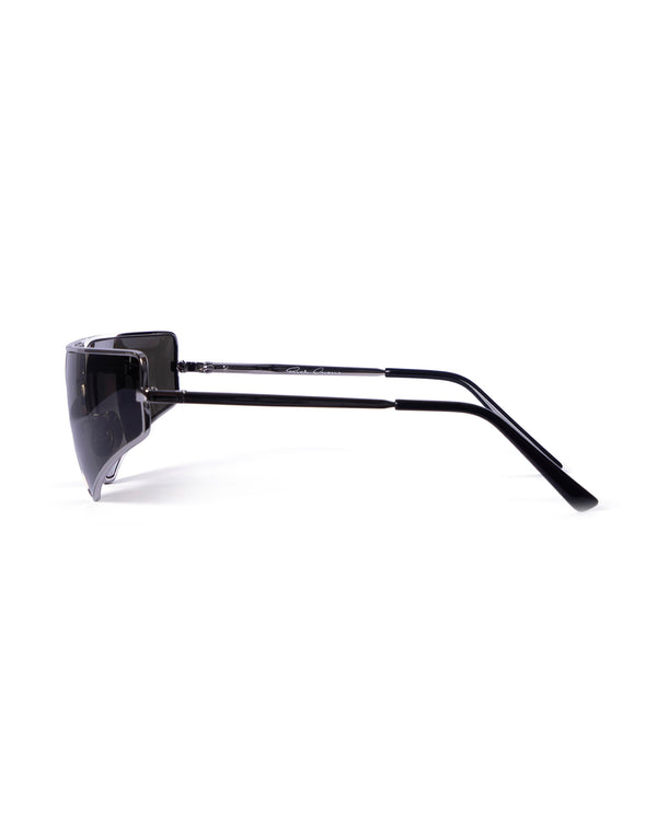 Rick Owens | Sunglasses Prong Silver Temple Black Lens - Concrete