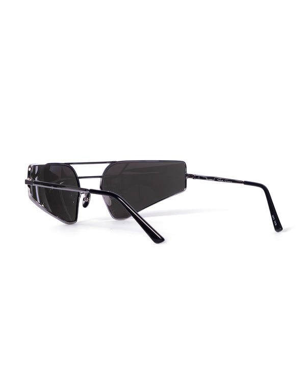 Rick Owens | Sunglasses Prong Silver Temple Black Lens - Concrete