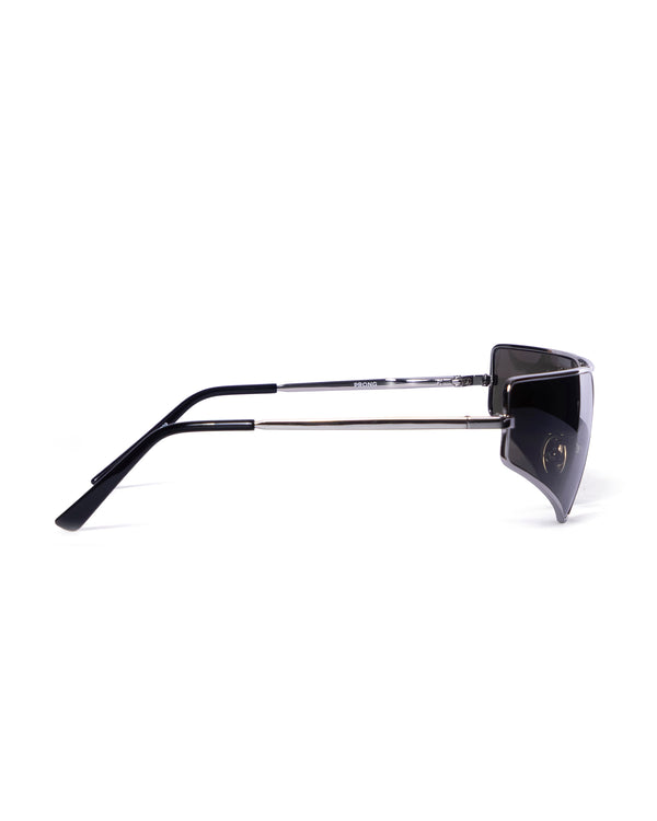 Rick Owens | Sunglasses Prong Silver Temple Black Lens - Concrete