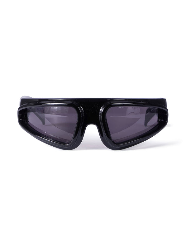 Rick Owens | Sunglasses Shiny Ryder Black Temple / Black Lens - Concrete