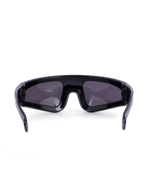 Rick Owens | Sunglasses Shiny Ryder Black Temple / Black Lens - Concrete
