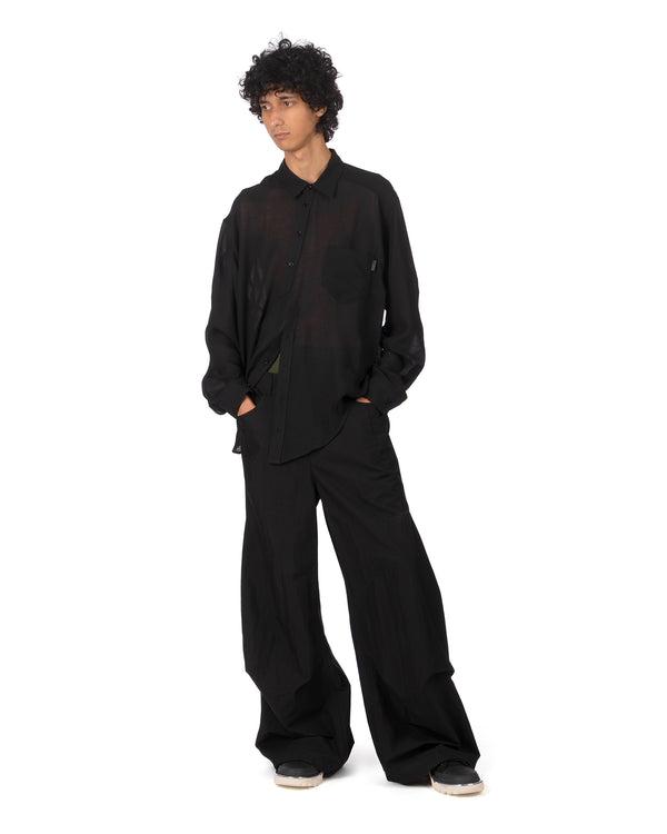 SONGZIO | Bias Drape Flare Pants Black