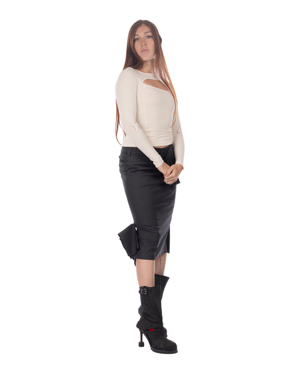 OTTOLINGER | Woven Pencil Suit Skirt Grey