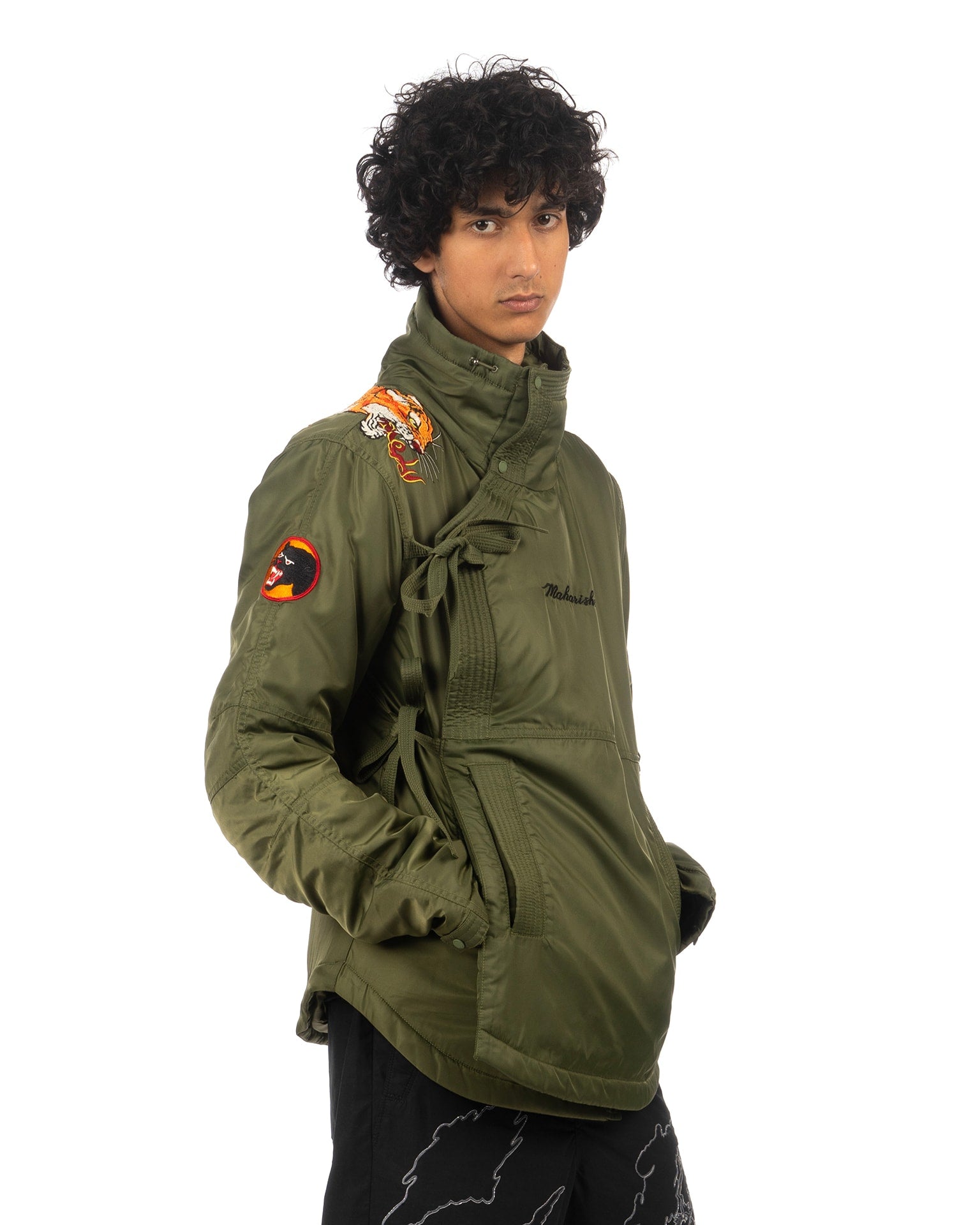 maharishi 5309 Tibetan Panther Flight Jacket Olive Concrete