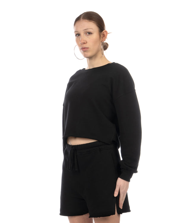 thom krom | Women's W S 496 Pullover Sweatshirt Black - Concrete