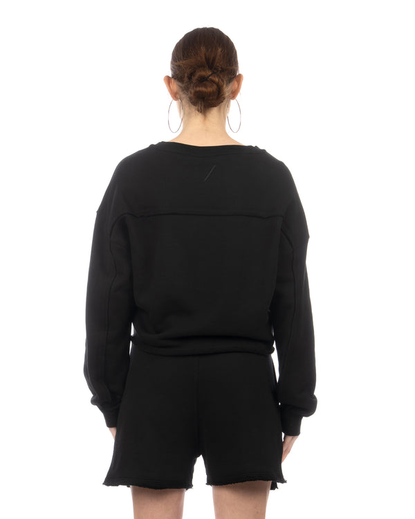 thom krom | Women's W S 496 Pullover Sweatshirt Black - Concrete