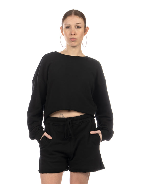 thom krom | Women's W S 496 Pullover Sweatshirt Black - Concrete