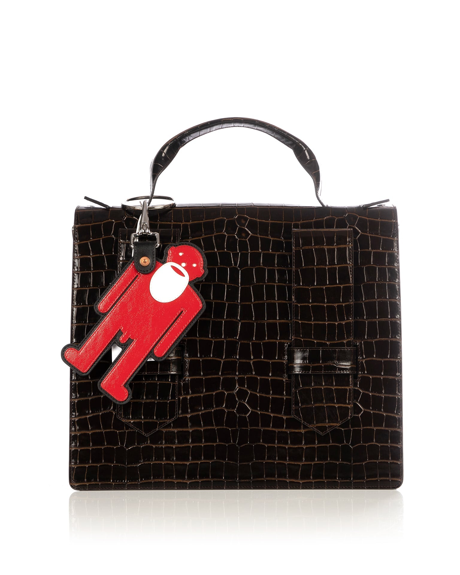 Walter Van Beirendonck | Maxi Leather Handbag Brown Croc | Concrete