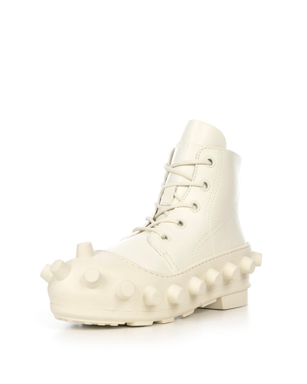 Walter Van Beirendonck | Mid Leather Boom Boots Milk - Concrete