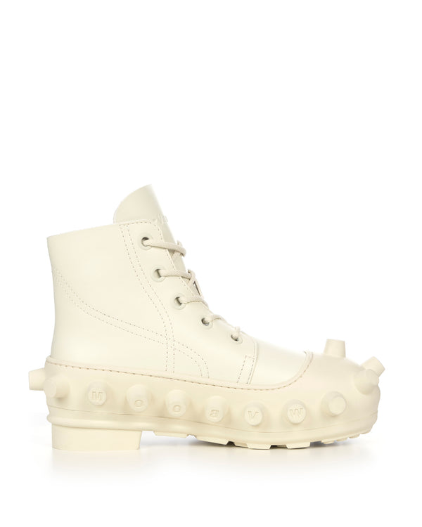Walter Van Beirendonck | Mid Leather Boom Boots Milk - Concrete