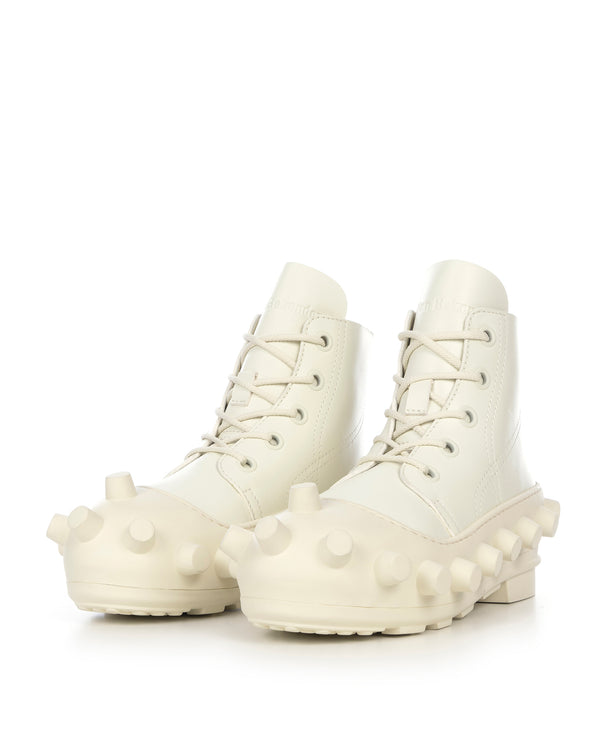 Walter Van Beirendonck | Mid Leather Boom Boots Milk - Concrete