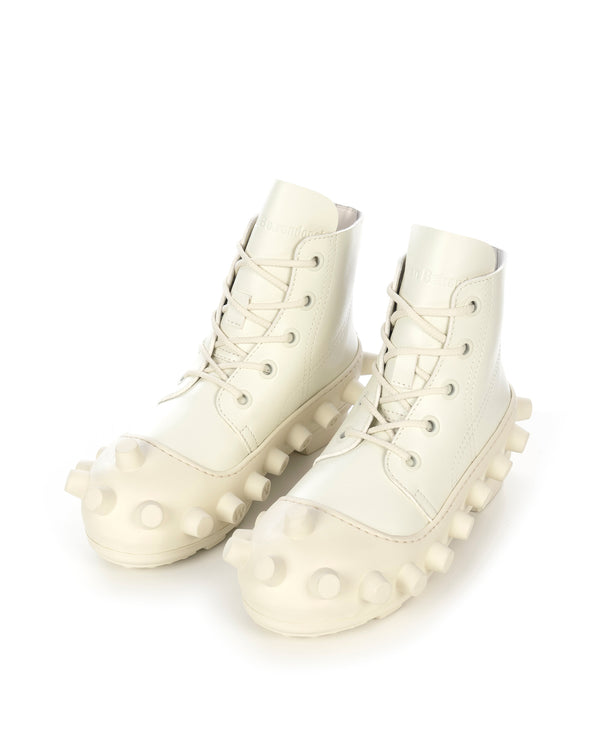 Walter Van Beirendonck | Mid Leather Boom Boots Milk - Concrete