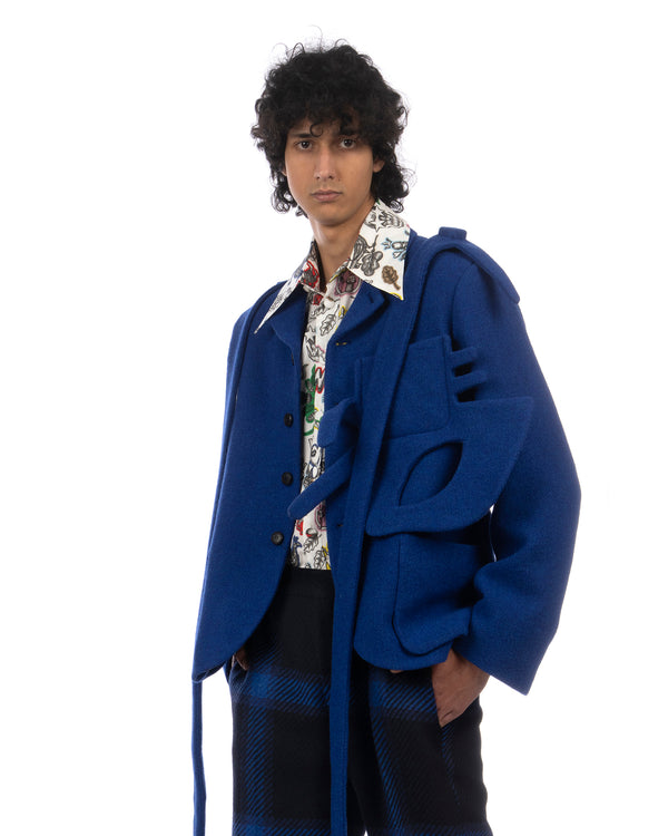 Walter Van Beirendonck | Alien Boxy Blazer Jacket Clematis Blue - Concrete