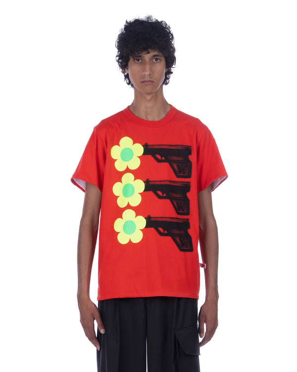 Walter Van Beirendonck | Flower Power Reversible T-Shirt Flame Scarlet