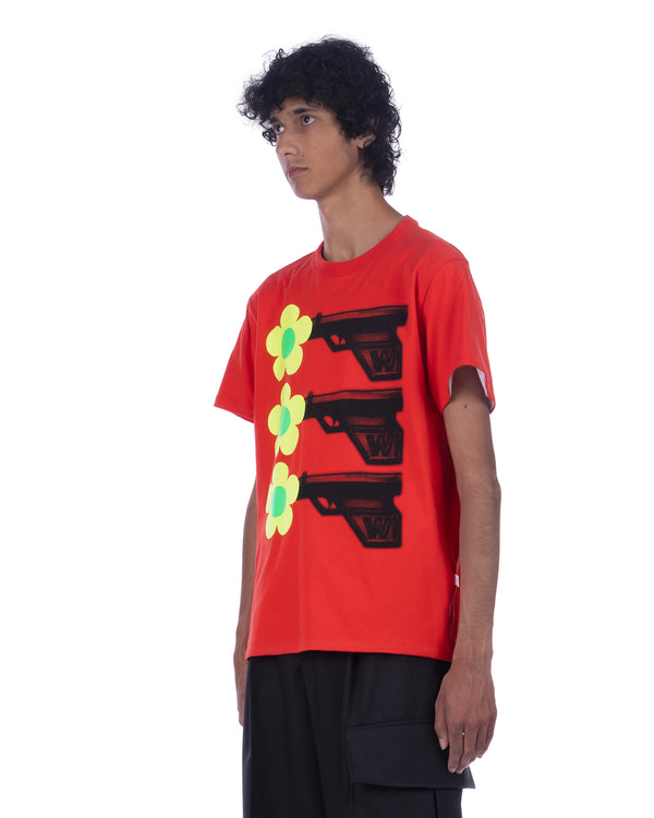 Walter Van Beirendonck | Flower Power Reversible T-Shirt Flame Scarlet