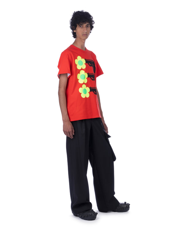 Walter Van Beirendonck | Flower Power Reversible T-Shirt Flame Scarlet
